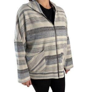 Striped Gray and Cream Women's Sweater